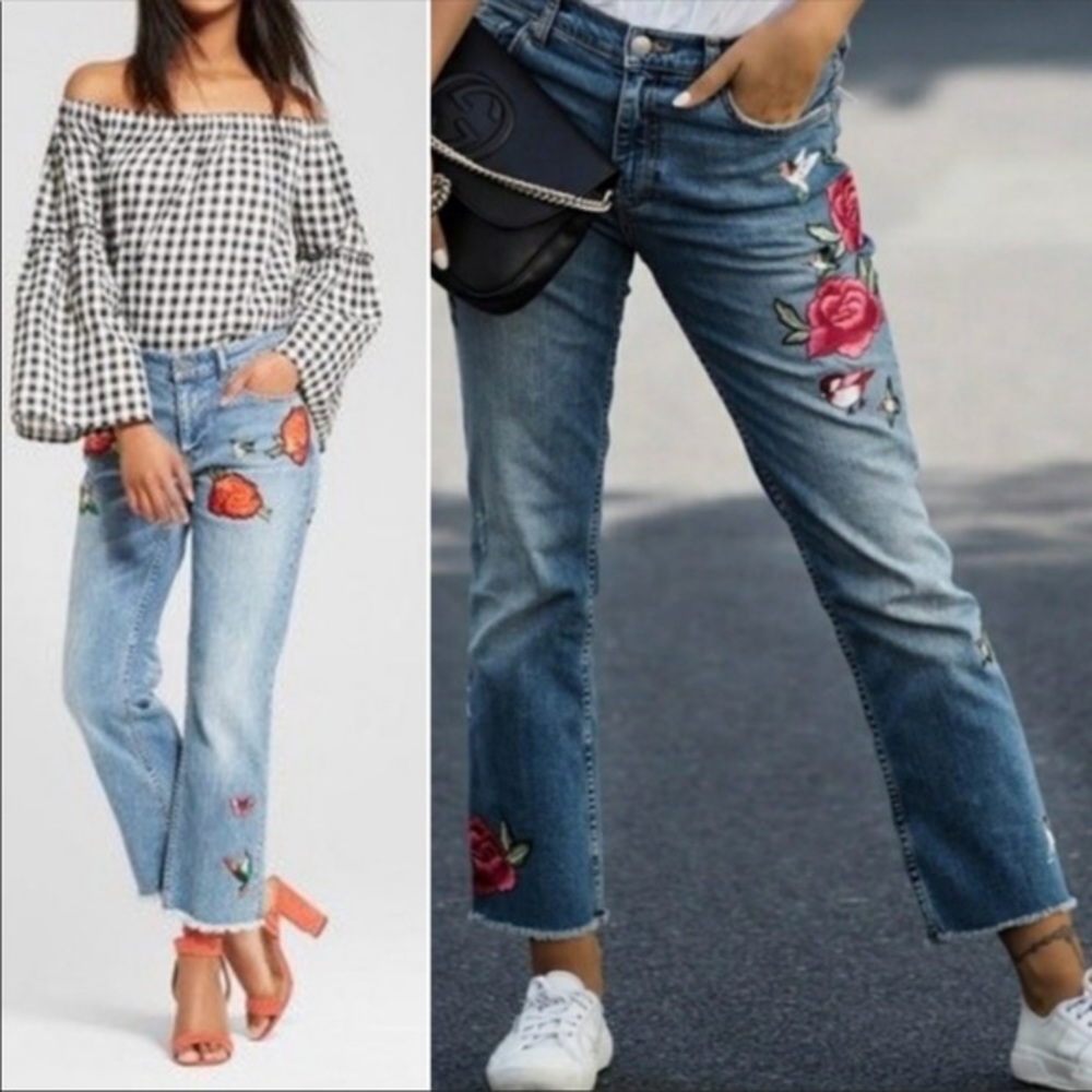 Who What Wear Floral Embroidered Jeans Size 14
